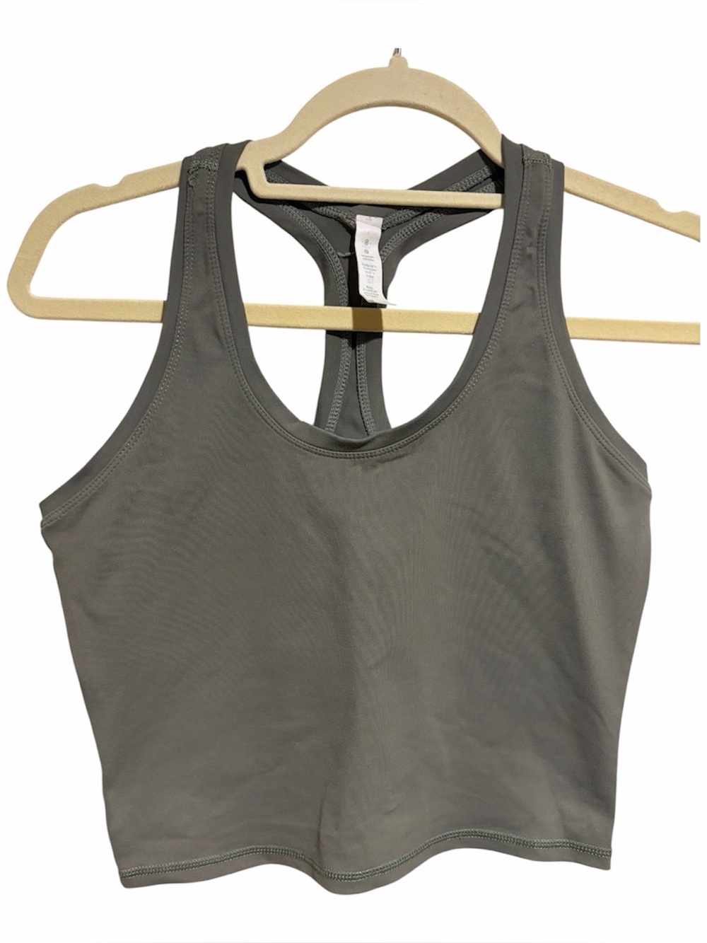 Lululemon Cool Racerback II Crop It Athletic Tank Top Green Size 8